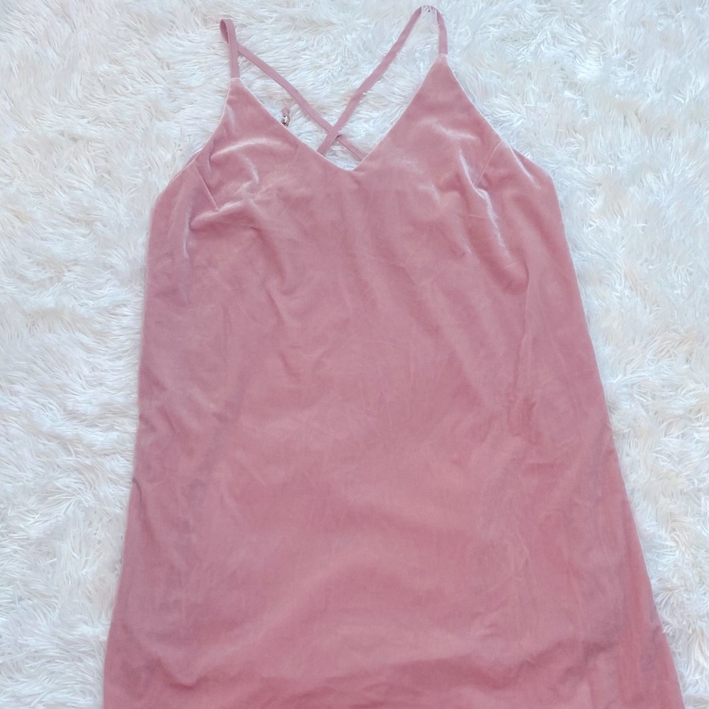 Pink Velvet Mini Dress